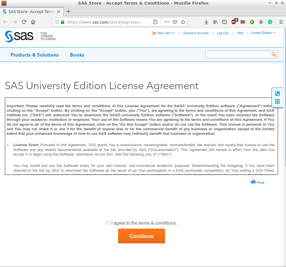 SAS University Edition License Agreement