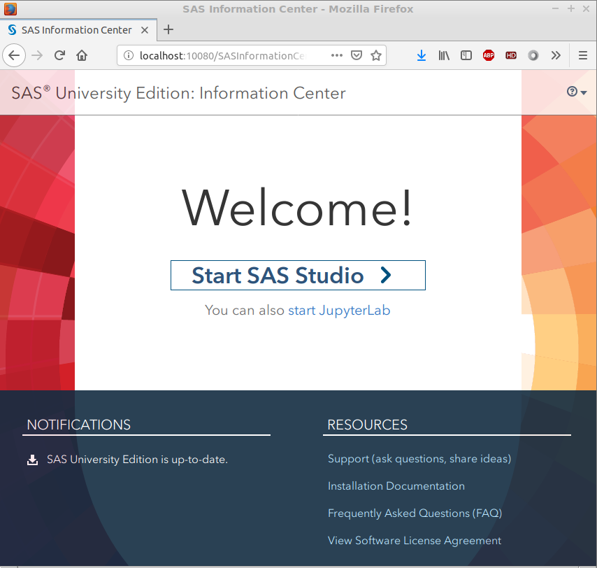 SAS University Edition Welcome